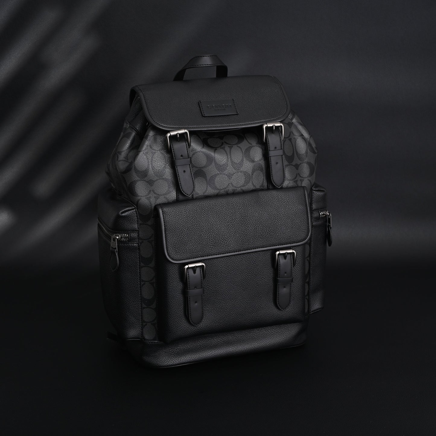 Coach Men’s Leather Backpack – Black Signature Canvas