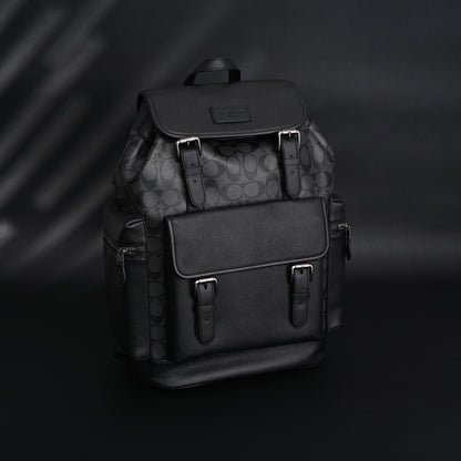 Coach Men’s Leather Backpack – Black Signature Canvas
