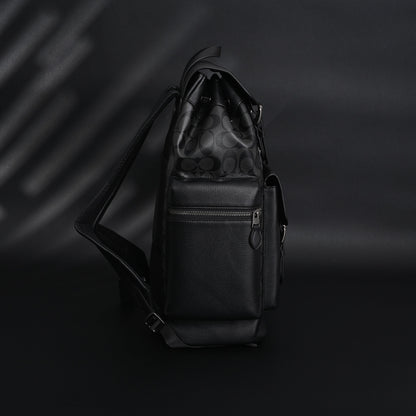 Coach Men’s Leather Backpack – Black Signature Canvas