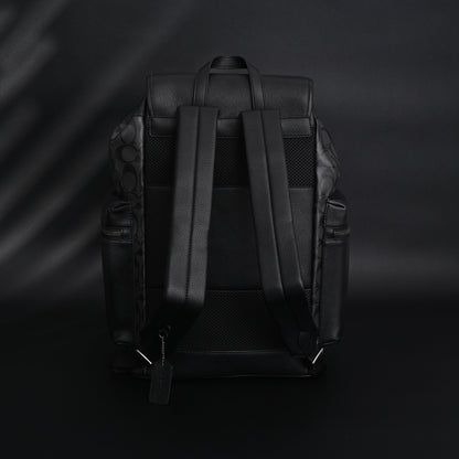 Coach Men’s Leather Backpack – Black Signature Canvas