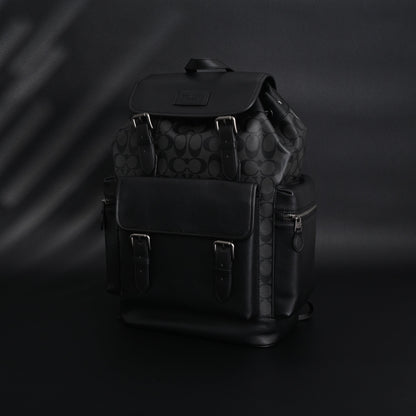 Coach Men’s Leather Backpack – Black Signature Canvas