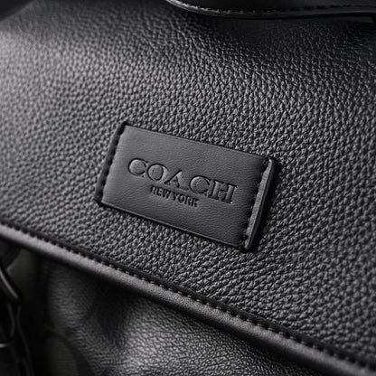 Coach Men’s Leather Backpack – Black Signature Canvas