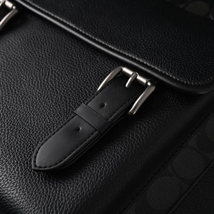 Coach Men’s Leather Backpack – Black Signature Canvas