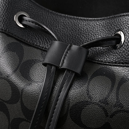 Coach Men’s Leather Backpack – Black Signature Canvas