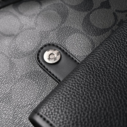 Coach Men’s Leather Backpack – Black Signature Canvas