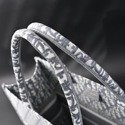 Christian Dior Large Book Tote – Grey Oblique Embroidery