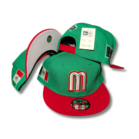 New Era 59Fifty Mexico World Baseball Classic Hat Green, Red – Snapback Cap