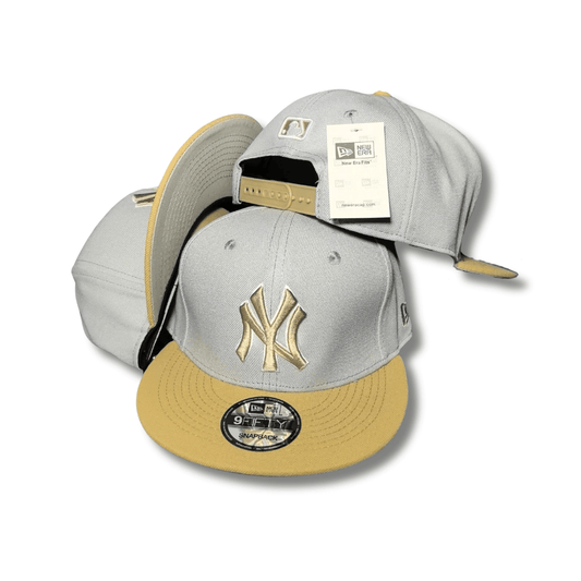 New York Yankees 9FIFTY with Gold Logo Gray and Gold – Snapback Cap