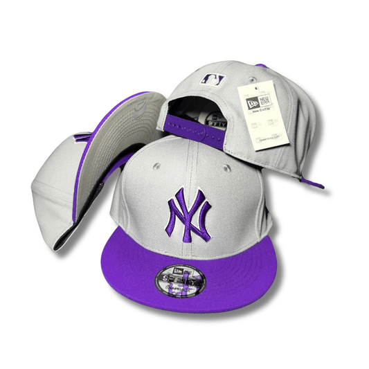 New York Yankees 9FIFTY with Purple Accents Gray and Purple – Snapback Cap