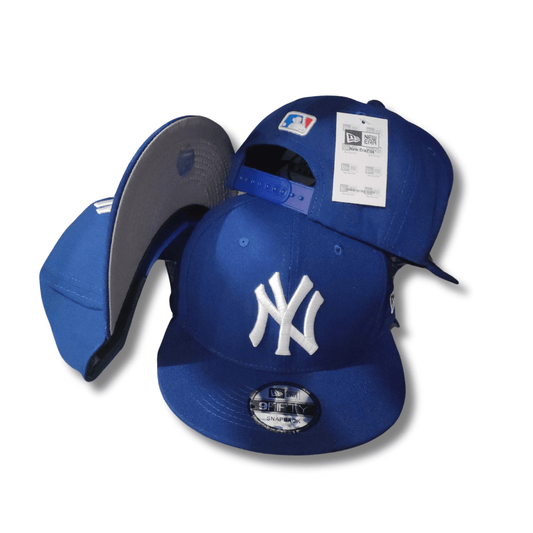 New York Yankees Royal Blue with White Embroidered Logo and MLB Patch - Snapback Cap
