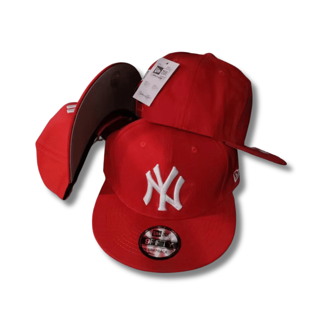 New York Yankees Red with White Embroidered Logo - Snapback Cap