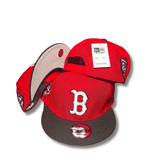 Boston Red Sox Red and Black Snapback Cap with Side Patches - Snapback Cap