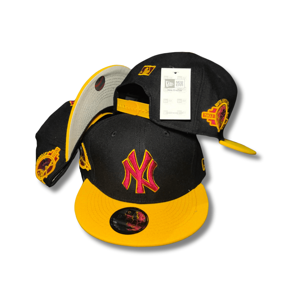New York Yankees New Era 9Fifty with Championship Patches Black and Yellow – Snapback Cap