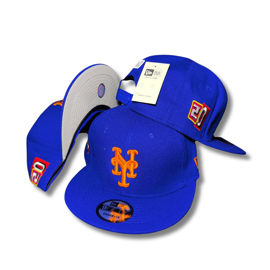 New York Mets Royal Blue with Orange Embroidered Logo – Snapback Cap