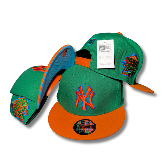 New York Yankees Green and Orange with 1999 Embroidered Side Patch – Snapback Cap
