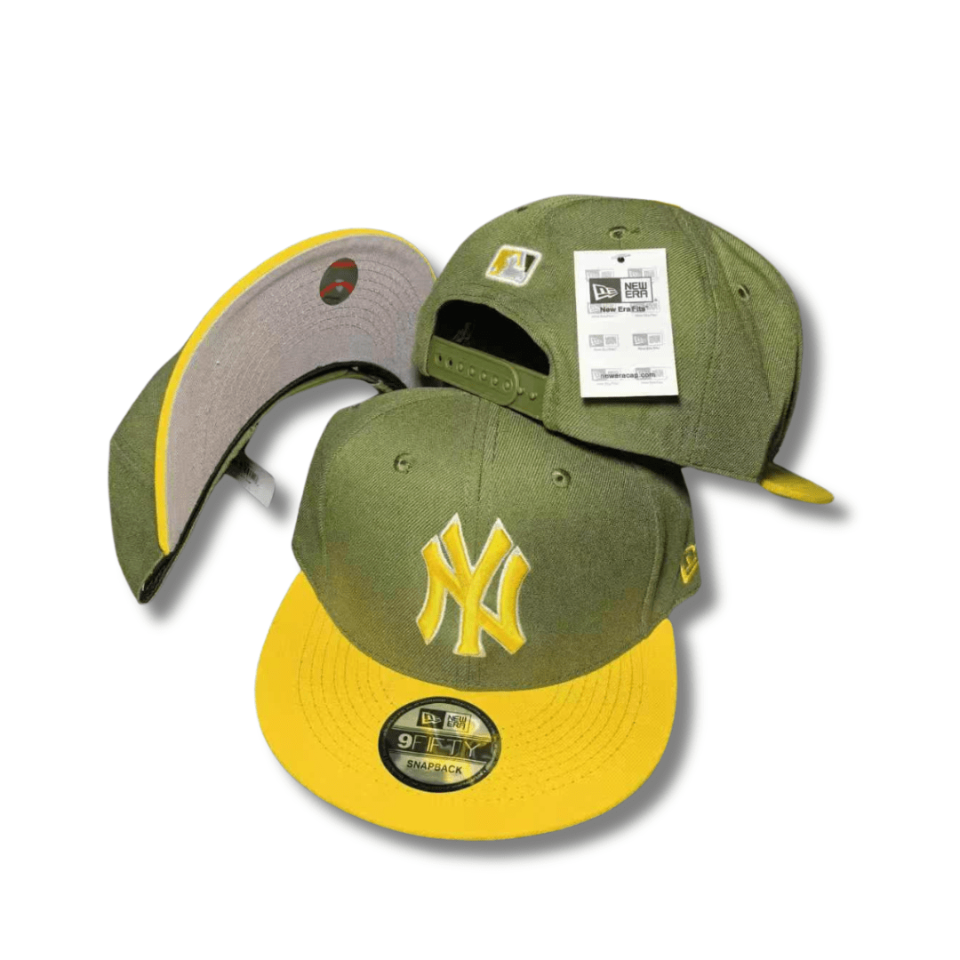 New York Yankees 9FIFTY Olive Green with Yellow Brim and Logo – Snapback Cap