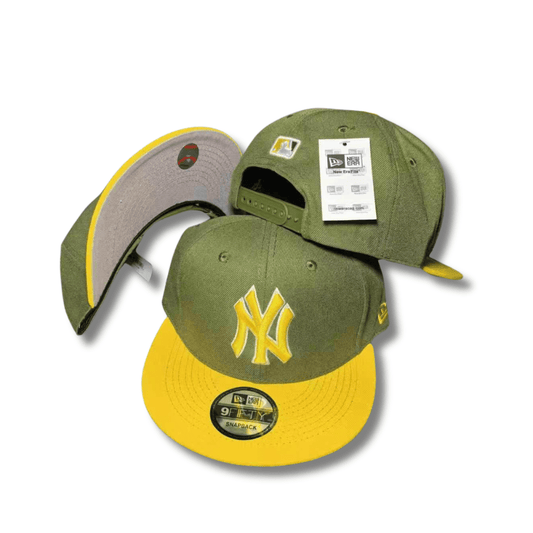 New York Yankees 9FIFTY Olive Green with Yellow Brim and Logo – Snapback Cap