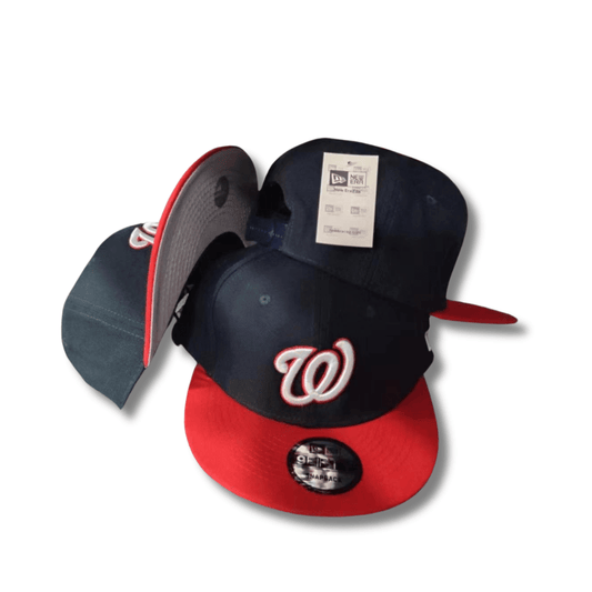 Washington Logo with Two-Tone Design Navy Blue and Red – Snapback Cap