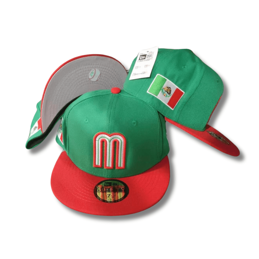 Mexico Green and Red 59FIFTY with Flag Patch - Fitted Cap