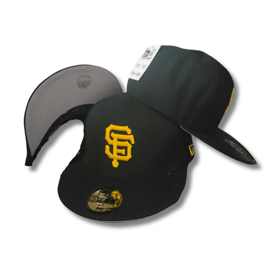 San Francisco Baseball with Embroidered Logo Black and Yellow – Fitted Cap
