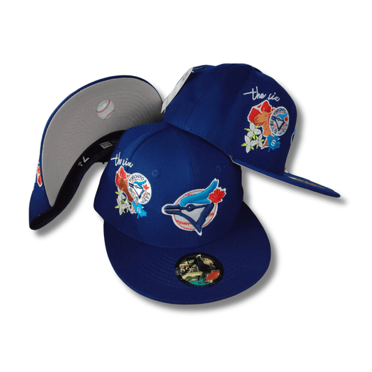Toronto Blue Jays Embroidered with Floral Details Blue and White – Fitted Cap