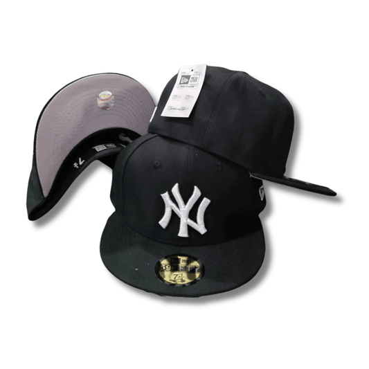 New York Yankees Black with Iconic NY Logo - Fitted Cap