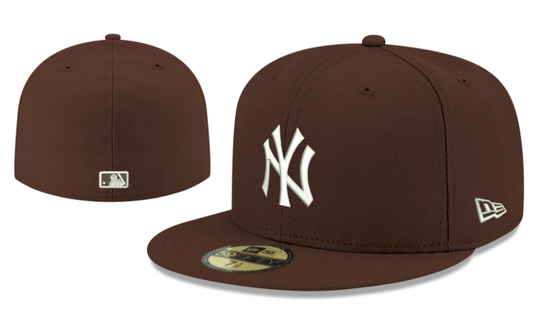 New York Yankees MLB Fitted Cap – Classic Brown with White Logo