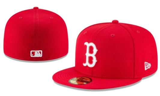 Boston Red Sox All-Red Fitted Cap with Classic White Logo