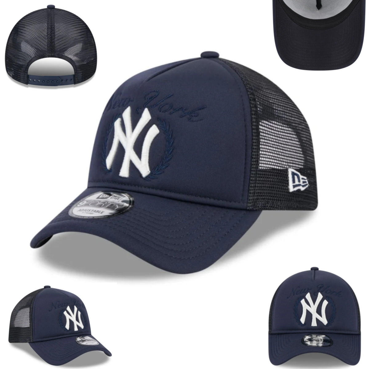 New York Yankees Navy New Era Trucker Hat with Mesh Back