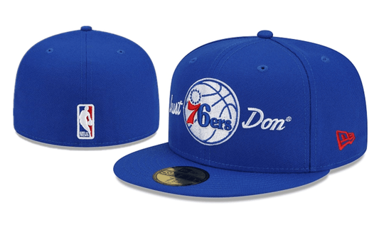 Philadelphia 76ers Just Don NBA Snapback Cap with Embroidered Logo – Blue