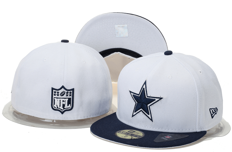 Dallas Cowboys White and Navy Snapback Hat with Embroidered Team Star Logo