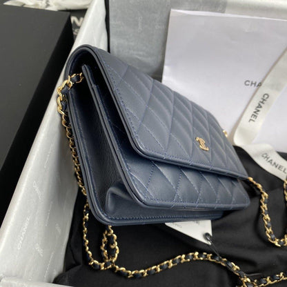 Chanel wallet on chain WOC Blue