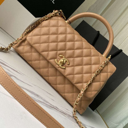 Chanel Flap Bag with Handle Beige