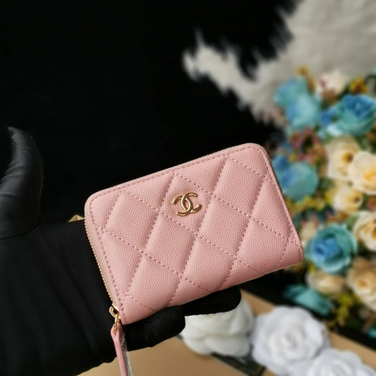 Chanel Navy Wallet Pink