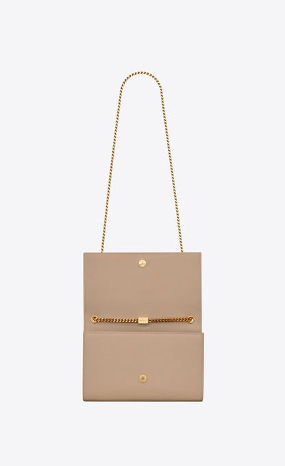 YSL Kate Medium Chain Bag In Grain De Poudre Embossed Leather