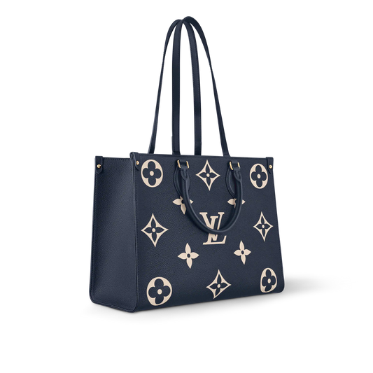 LV OnTheGo MM Navy Blue cream